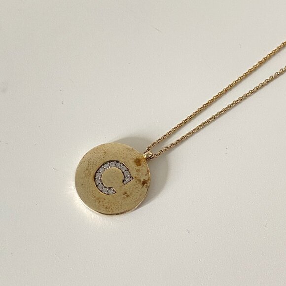 Initial C Pendant Necklace - Picture 2 of 4